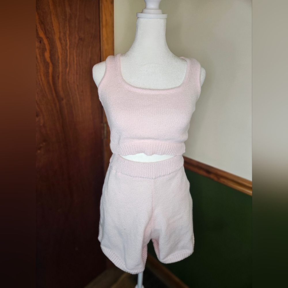 Hazel & Olive Pink Knit Cardigan and Shorts Set - Picture 3 of 8